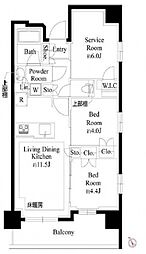 プレシス上福岡 7階2SLDKの間取り