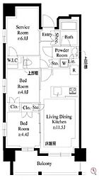 プレシス上福岡 8階2SLDKの間取り