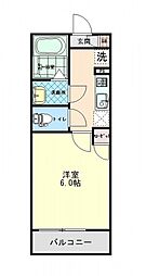 インディゴノワール川越 3階1Kの間取り