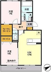 Ｔ・Ｓ　ｂｕｉｌ　III 2階2LDKの間取り