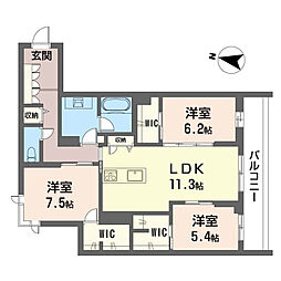 グレイス 3LDKの間取図画像
