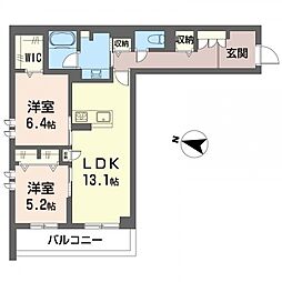 グレイス 2LDKの間取図画像