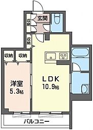 BEREOふじみ野A 1LDKの間取図画像