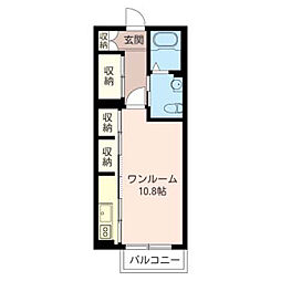 レフィナードみずほ台 ワンルームの間取図画像