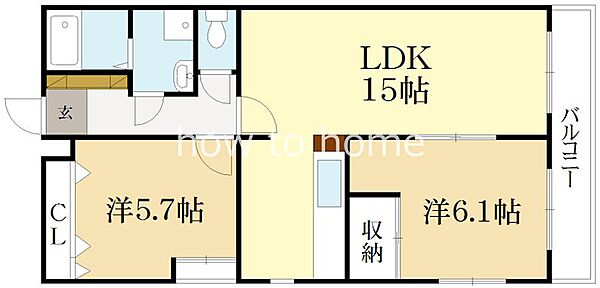 サクシード宝ヶ池 ｜京都府京都市左京区上高野西氷室町(賃貸マンション2LDK・1階・59.22㎡)の写真 その2