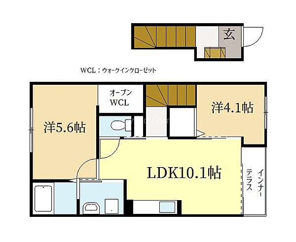 Camera幡枝 ｜京都府京都市左京区岩倉幡枝町(賃貸アパート2LDK・2階・53.04㎡)の写真 その2