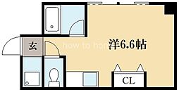 きんこん館 3階ワンルームの間取り