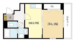 メゾン・ド・励歩II 3階1DKの間取り