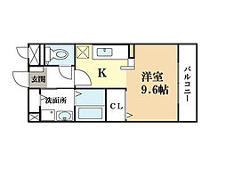 ベルブローテ ワンルームの間取図画像