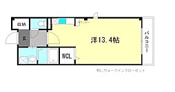 ボヌール ワンルームの間取図画像