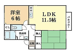 グランメール精華台 2LDKの間取図画像