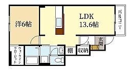 パークサイド平尾 1LDKの間取図画像