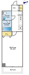 パークステージ．E 3階1Kの間取り