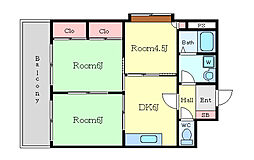 シャトー21 3DKの間取図画像