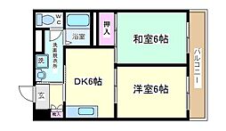 VIVACE東寺尾 2DKの間取図画像