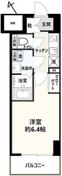 ラフィスタ川崎2 1Kの間取図画像
