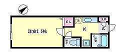 コーポ・ゴズ 1Kの間取図画像