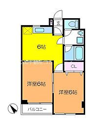 チェレステ・アルベロ 2DKの間取図画像