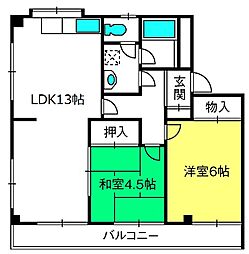 加藤マンション 3階2LDKの間取り