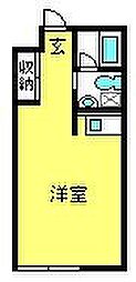 さくら木ヴィレッジ 1階ワンルームの間取り