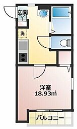 グラード大宮 1階1Kの間取り