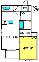 リフレ上木崎 1階1LDKの間取り