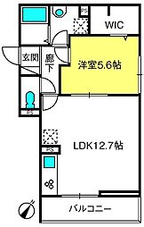 ディアコート十番館 1LDKの間取図画像