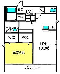 モンベリー 1LDKの間取図画像