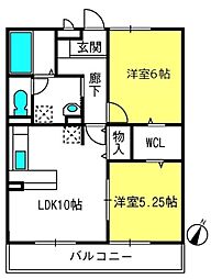 ラヴィーヌ 1SLDKの間取図画像