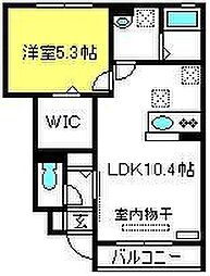 エルミタージュ3 1LDKの間取図画像