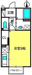 フェリーチェ ワンルームの間取図画像