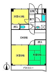 グランシャリオ大宮 3DKの間取図画像