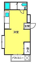 旭ニューハイツ ワンルームの間取図画像