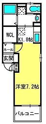 エクセレントグローブ2 ワンルームの間取図画像
