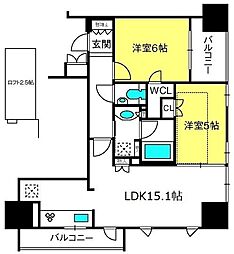 COMFORIA大宮 2LDKの間取図画像