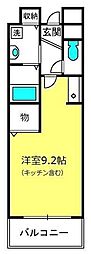 リヴィエール ワンルームの間取図画像