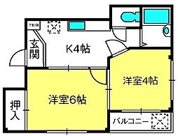 アルファステージ大宮 1Kの間取図画像
