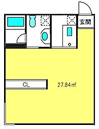 Coco754 ワンルームの間取図画像