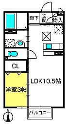 フェリーチェ 1LDKの間取図画像