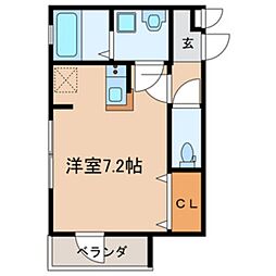 暫草 ワンルームの間取図画像