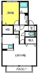 コートアステール2 1LDKの間取図画像