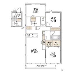 Traum 3LDKの間取図画像