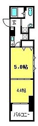 アクシーズタワー大門町 1DKの間取図画像