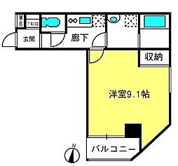 ルフレ桜 1Kの間取図画像
