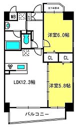 アロッジオ 2LDKの間取図画像