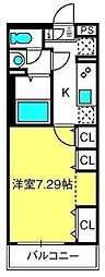 リブリ・宮原 1Kの間取図画像