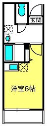 プルミエール塚越 1Kの間取図画像