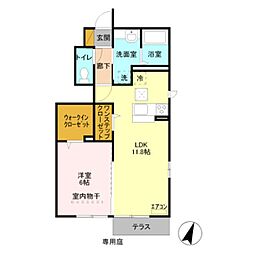 アマーレ2 1LDKの間取図画像
