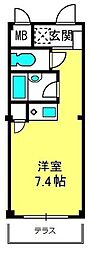 宮町マンション ワンルームの間取図画像