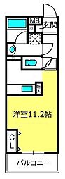 三橋MSK ワンルームの間取図画像